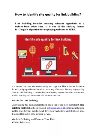how to identify site quality for link building