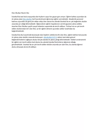 elev okullar resmi site