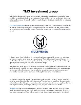TMG investment group