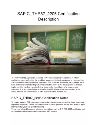 sap c thr87 2205 certification description