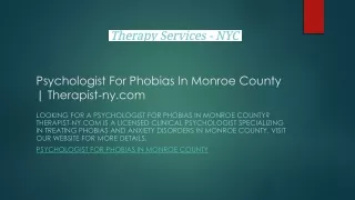Psychologist For Phobias In Monroe County | Therapist-ny.com