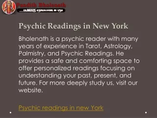 Psychic Readings in New York  Psychic-bholenath.com