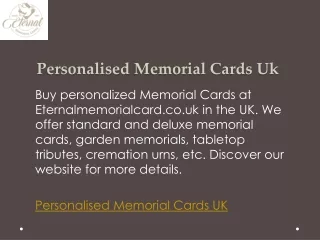 Personalised Memorial Cards Uk  Eternalmemorialcard.co.uk