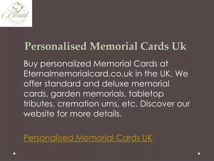 personalised memorial cards uk