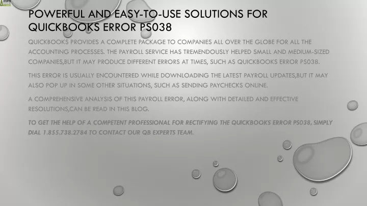 powerful and easy to use solutions for quickbooks error ps038