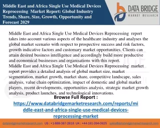 middle east and africa single use medical devices