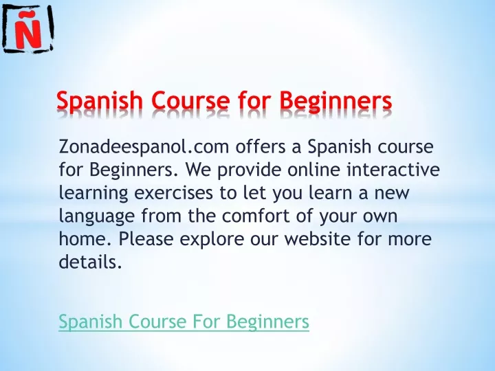 spanish course for beginners