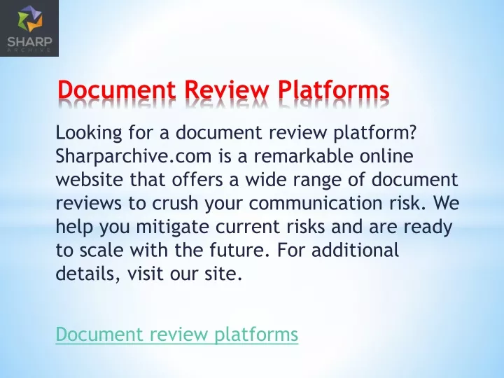 document review platforms