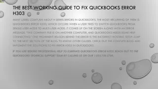 the best working guide to fix quickbooks error h303