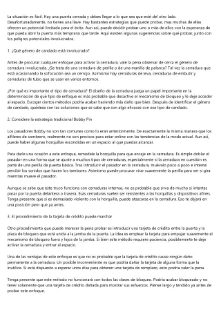 De qué forma abrir una cerradura sin llaves