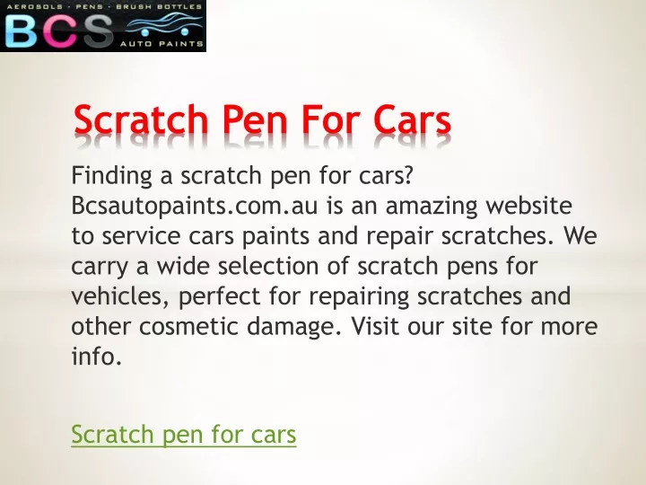 scratch pen for cars