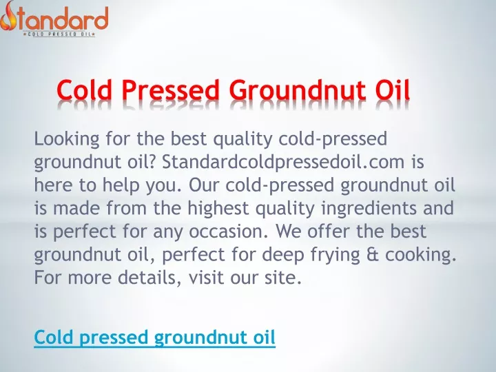 cold pressed groundnut oil