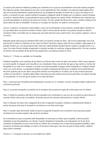 MANERAS SENCILLAS DE ABRIR UNA CERRADURA SIN LLAVE