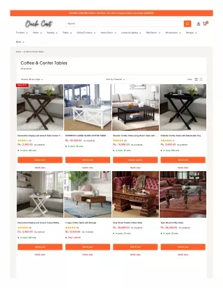 Buy Coffee Table online at affordable price in India