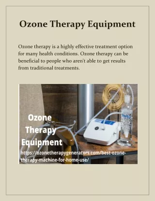 Ozone Therapy Equipment