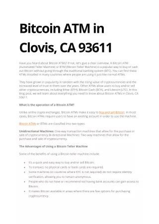 Bitcoin ATM in Clovis