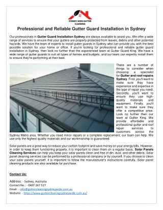 Gutter guard installation Sydney
