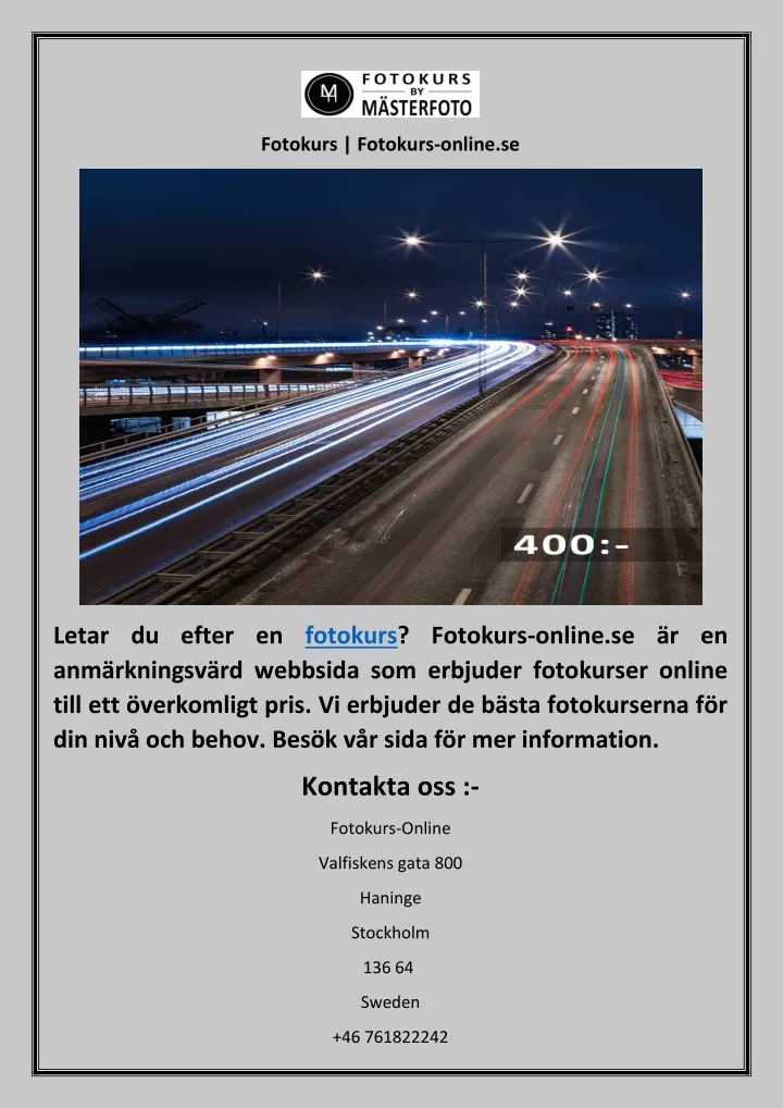 fotokurs fotokurs online se