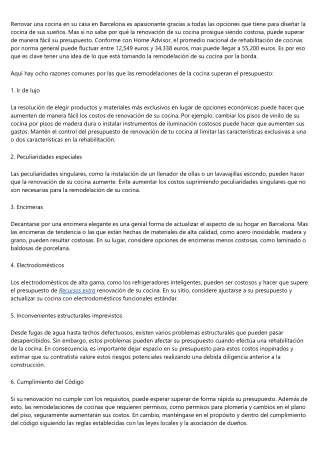 Razones por las que los proyectos de reformas de cocinas superan las estimacione