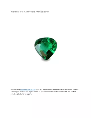 shop natural loose emeralds for sale