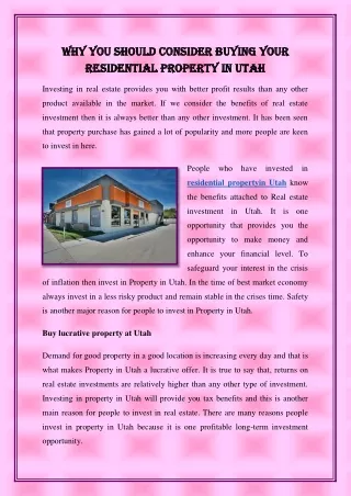 why you should consider buying your