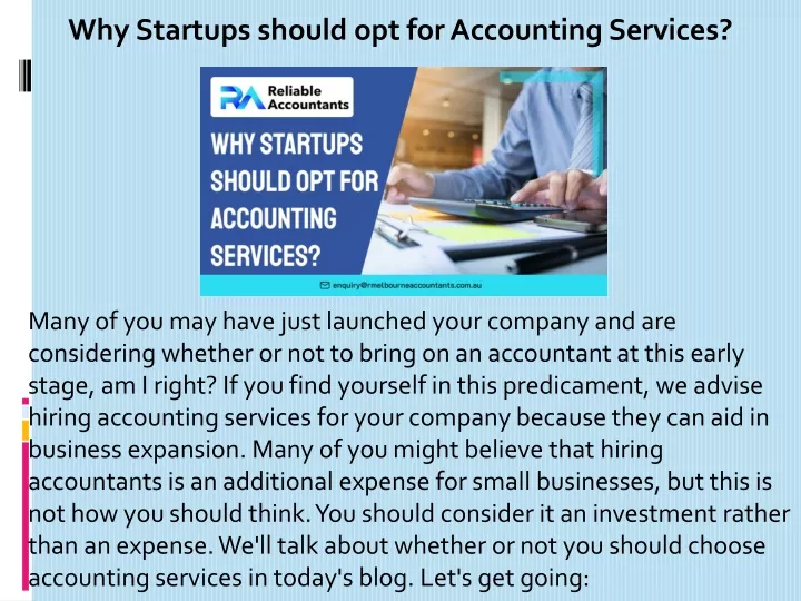 why startups should opt for accounting services