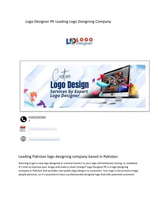 Logo Designer PK Leading Logo Designing Company