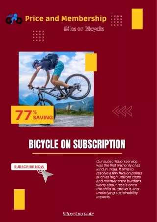 Price and Membership - Bike or Bicycle  Gro Club