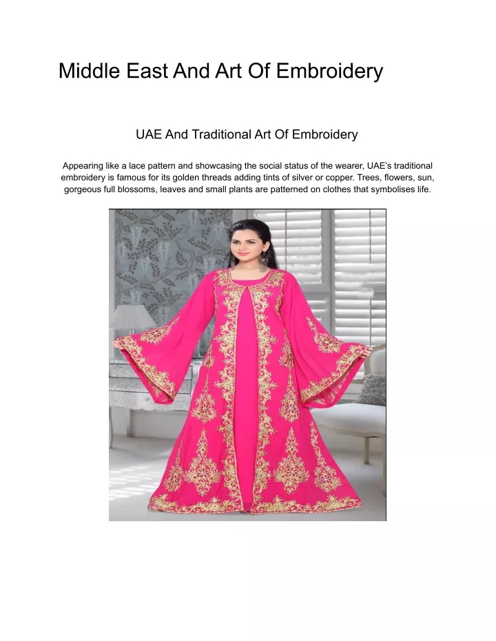 middle east and art of embroidery