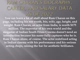 Ram Charan's biography, career, and salary