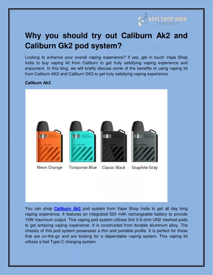 why you should try out caliburn ak2 and caliburn