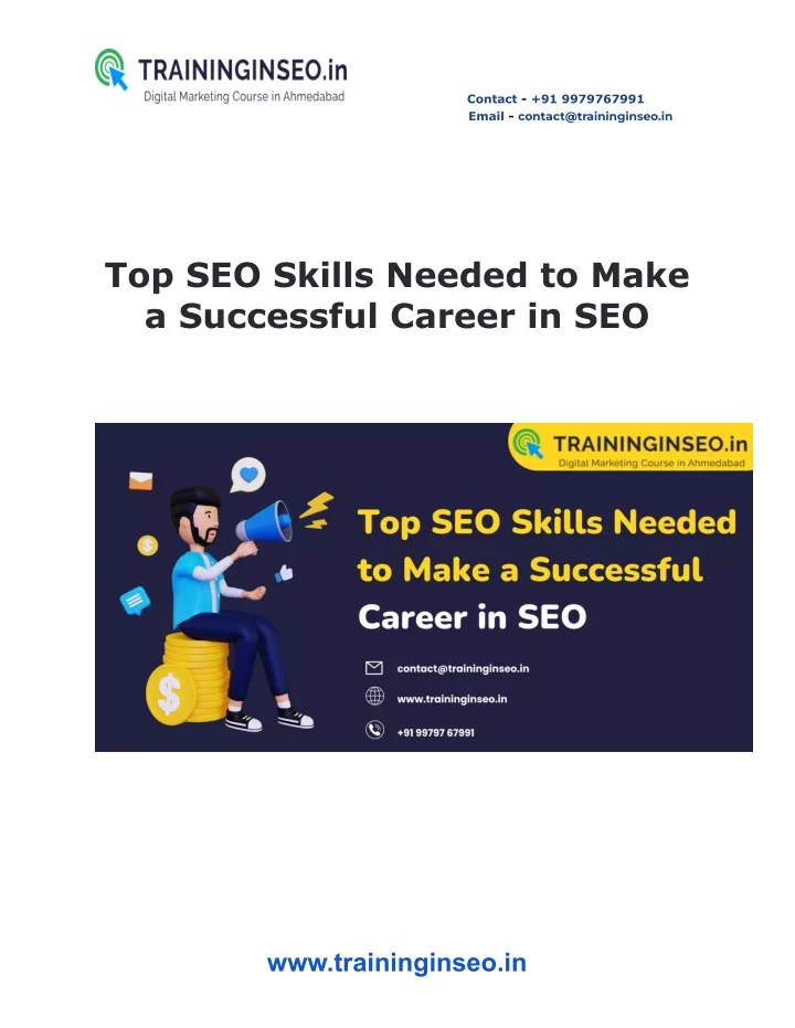 contact 91 9979767991 email contact@traininginseo