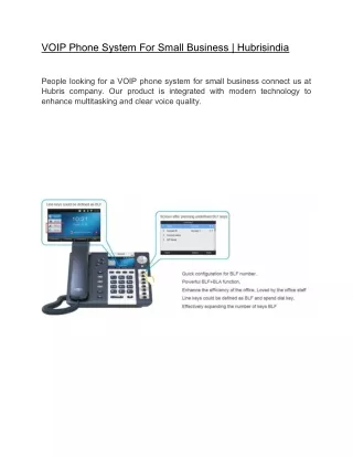 VOIP Phone System For Small Business  | Hubrisindia