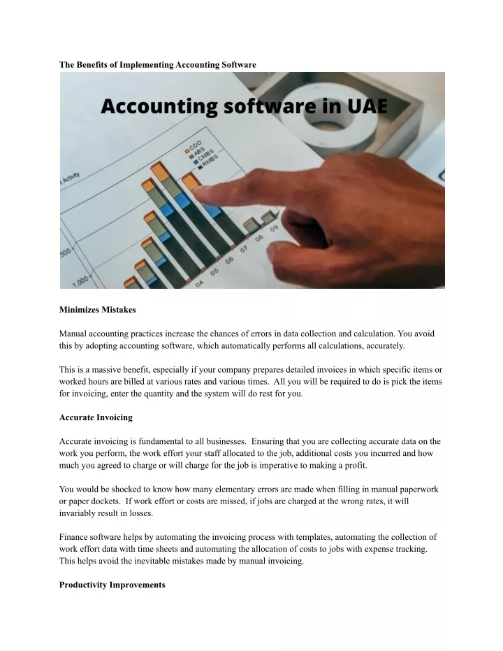 the benefits of implementing accounting software