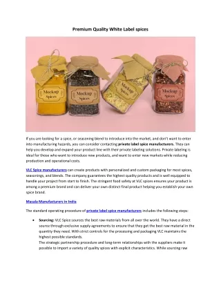 premium quality white label spices