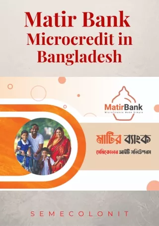 matir bank microcredit in bangladesh