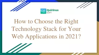 how to choose the right technology stack for your web applications in 2021
