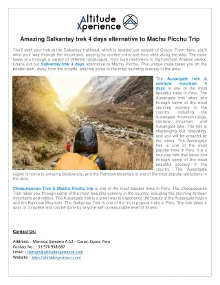 Salkantay trek 4 days