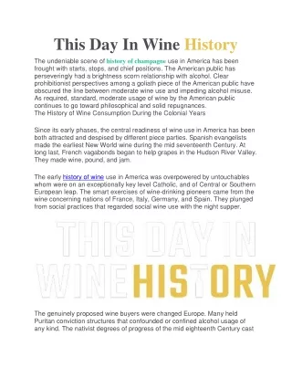 Day Wine History