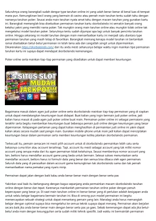 Trik Ketahui Situs Judi Online Yang Memberi Untung Besar