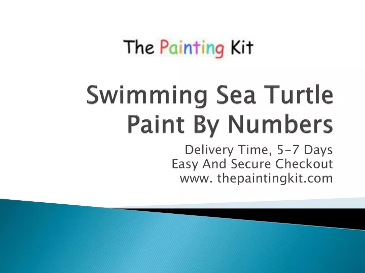 swimming sea turtle paint by numbers