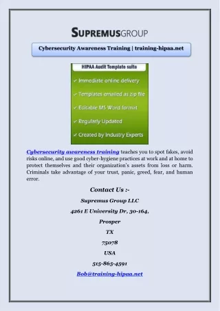 Cybersecurity Awareness Training | training-hipaa.net