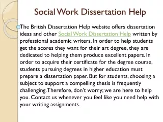 social work dissertation help