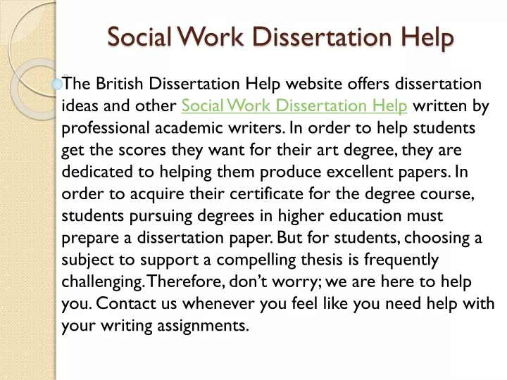 the social work dissertation