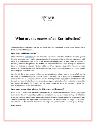 What are the causes of an ear infection