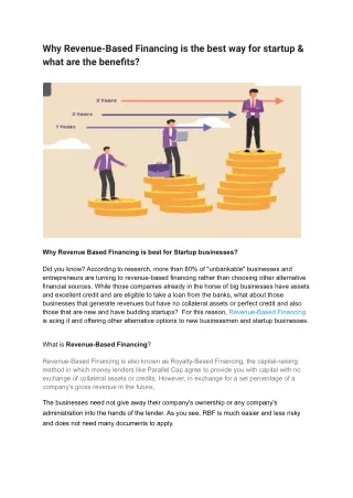 Why Revenue-Based Financing is the best way for startups & what are the benefits