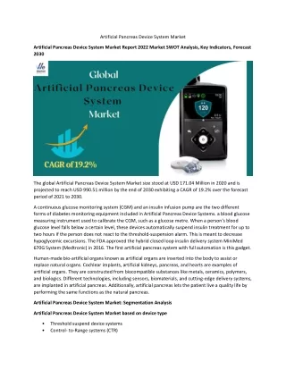 artificial pancreas device system market