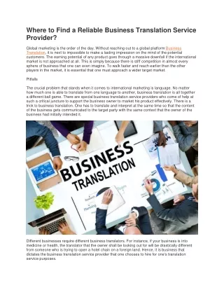 where to find a reliable business translation