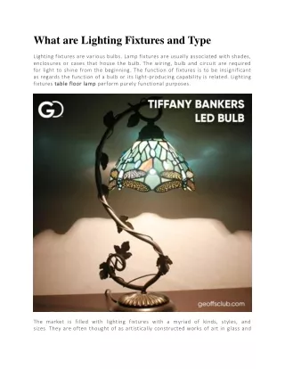 what are lighting fixtures and type
