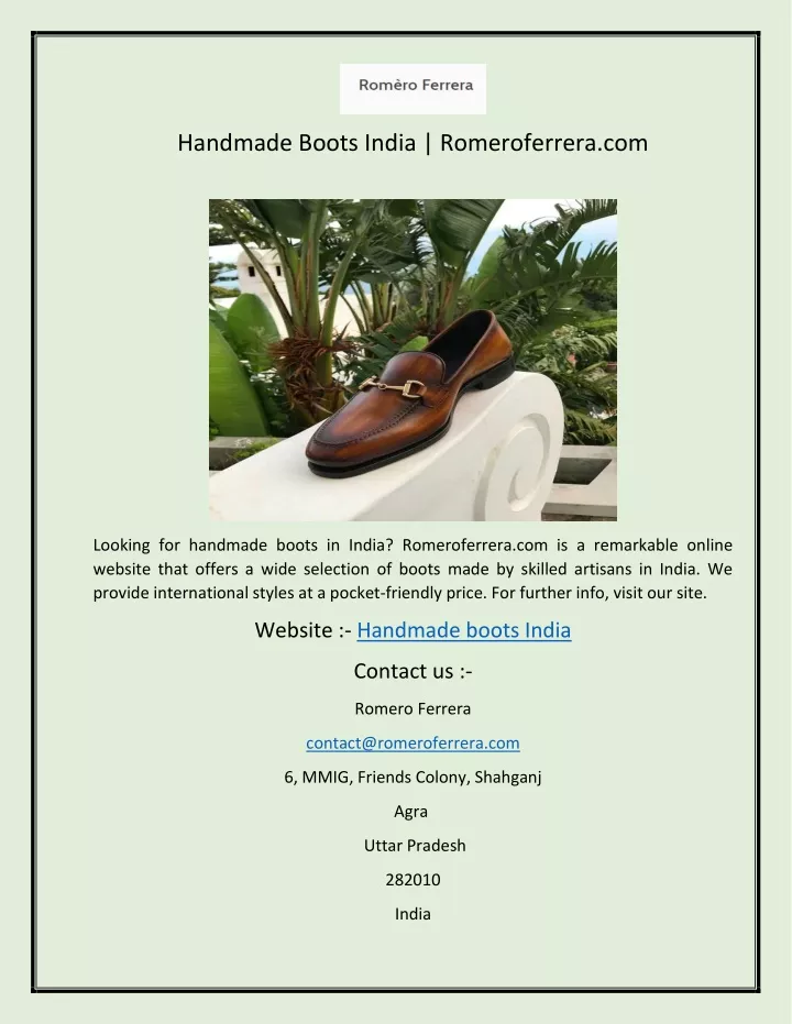 handmade boots india romeroferrera com